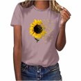 thumbnail image 2 of Sakmal Crew Neck Shirts for Women Floral Short Sleeve Tops Casual T-Shirts Basic&nbsp;Tops for Woman, 2 of 4