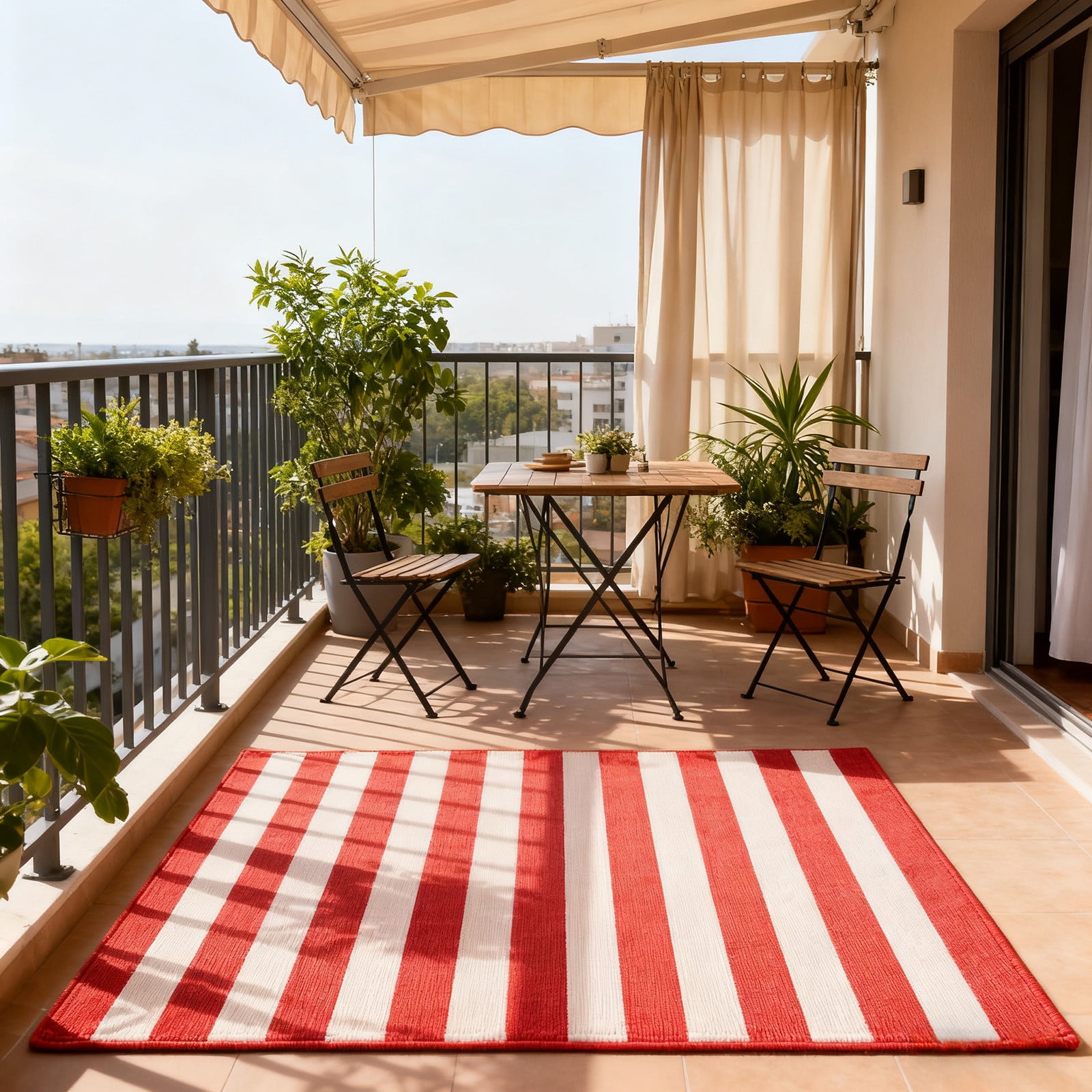 Red and White Striped Rug 28 x 43 Inch Washable Woven Indoor Outdoor Mat For Entryway Kitchen Porch Farmhouse Decor