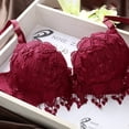thumbnail image 2 of Wuffmeow Women Large Size Gather Bra Breathable Sexy Lace Solid Colos Bras, 2 of 3