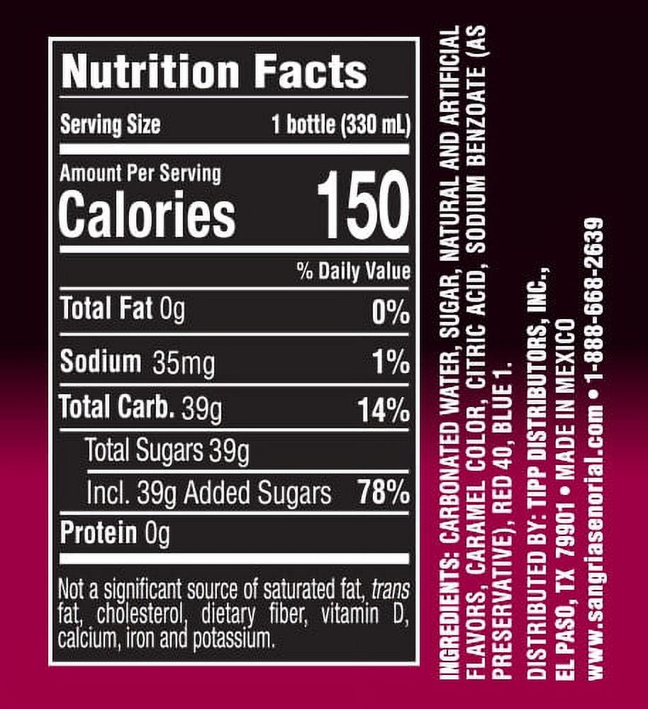 Sangria Senorial Soda, 11.16 fl oz (330ml) Glass Bottle, 1 Count