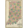 thumbnail image 2 of Andreas, Alfred Theodore 10x14 Gold Ornate Wood Framed with Double Matting Museum Art Print Titled - New sectional and township map of Indiana, 1876, 2 of 4