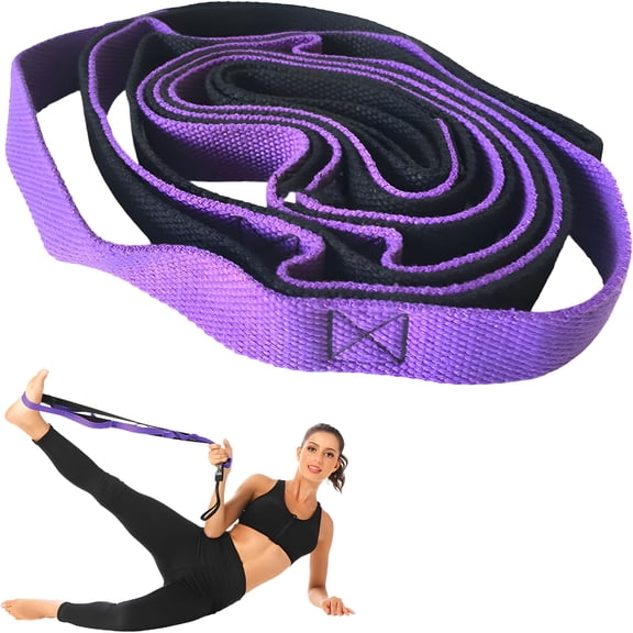BESTSKY Stretching Strap Yoga Strap – Sturdy Non-Elastic Design with 10 Loops, Yoga Stretch Straps for Flexibility Improvement, Pilates, and Post-Workout Relaxation