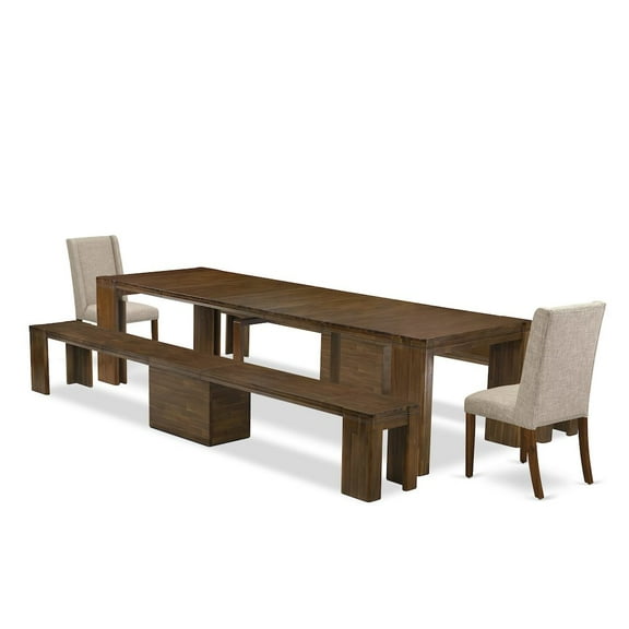 Luxe by East West Furniture 5 Pieces Extendable Dining Set Includes a Rectangle Kitchen Table