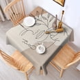 thumbnail image 2 of Brown Boho Line Art Face and Plant Pattern Square Tablecloth,Waterproof Square Table Cover,Wipeable Spillproof Washable Table Cover for Home Kitchen Party Decor 42"X42"(107x107cm), 2 of 6