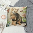 thumbnail image 2 of JRXY Cute Cat Butterfly Pillow Covers  Lovely Cartoon Pattern Beige Background Throw Pillowcase for Home Decor 22x22in, 2 of 5