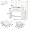 thumbnail image 5 of TEENFON47.2" Large Vanity Desk with Large Lighted Mirror, Makeup Vanity Table with 5 Large Drawers & Charging Station, Makeup Vanity Desk for Christmas gift, 5 of 8