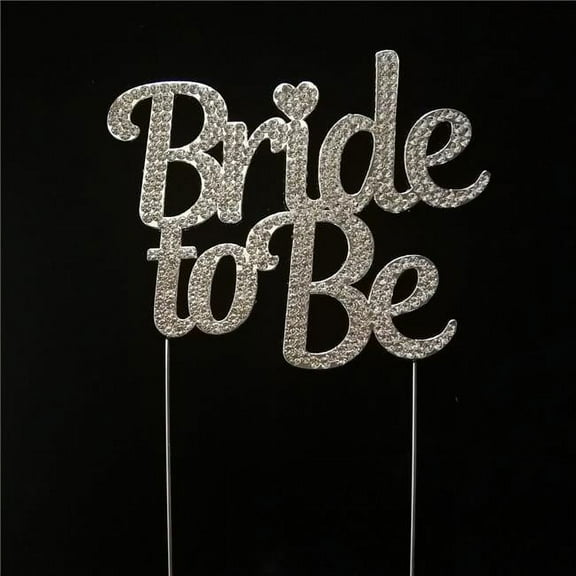 Tian Sweet 33014-BTB Bride to Be Rhinestone Cake Topper - Silver