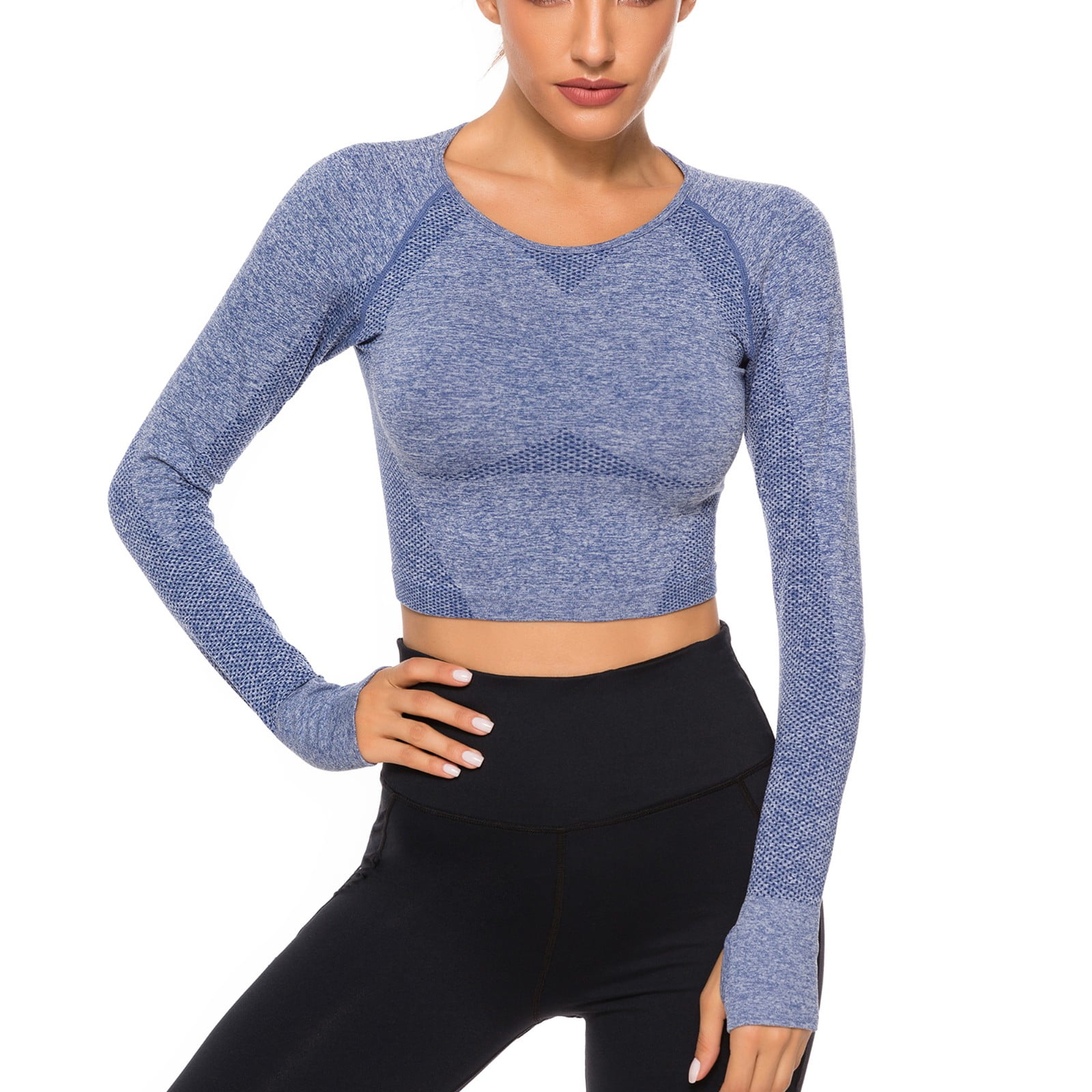 sport crop top long sleeve