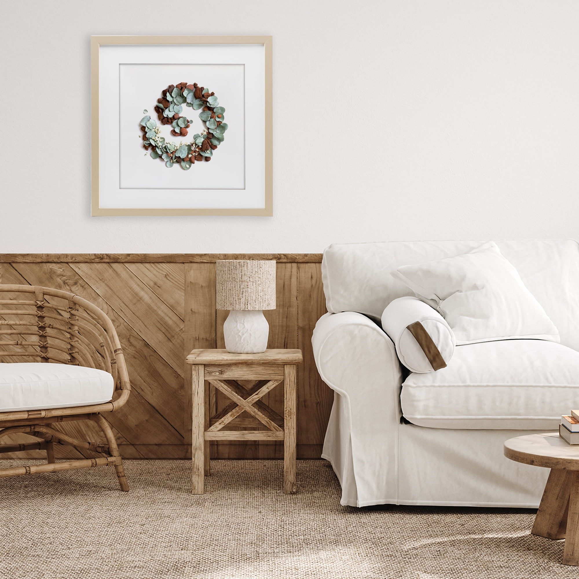 Stupell Industries Eucalyptus & Pebbles Spiral Birch Framed Print Under Glass, design by Beth Adoette