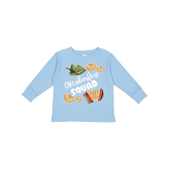 Inktastic Oktoberfest Squad Hat, Accordion, Pretzels Boys or Girls Long Sleeve Toddler T-Shirt