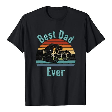 

Womens Tops Dressy Casual Father s Day T-Shirt Summer Letter Print Short Sleeve Men s Tops Gift For Fahter Black XXL