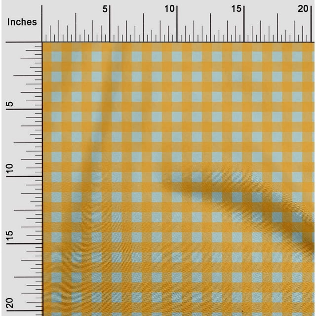 oneOone Polyester Lycra Fabric Gingham Check Decor Fabric Printed BTY 56 Inch Wide
