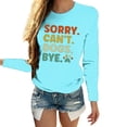 thumbnail image 7 of Women's Sorry Can't Dog Funnny Letter Print Sweatshirts Dog Lover Pullover Fashion Summer Clothes Y2K Tops Dressy Casual Long Sleeve Tunic Tops Flowy Round Neck Blouse Vintage Sky Blue T Shirts L, 7 of 7