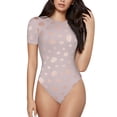 thumbnail image 2 of Fotbe Rose Gold Abstract Spots 1 Women's Crew Neck Short Sleeves Bodysuit Tops Round Neck Slim Sleeveless Soft Comfortable Basic-X-Large, 2 of 7