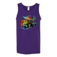 thumbnail image 2 of Wild Bobby, Colorful Rainbow Moose Head Wildlife Animal Lover Mens Graphic Tank Top, Purple, Medium, 2 of 3