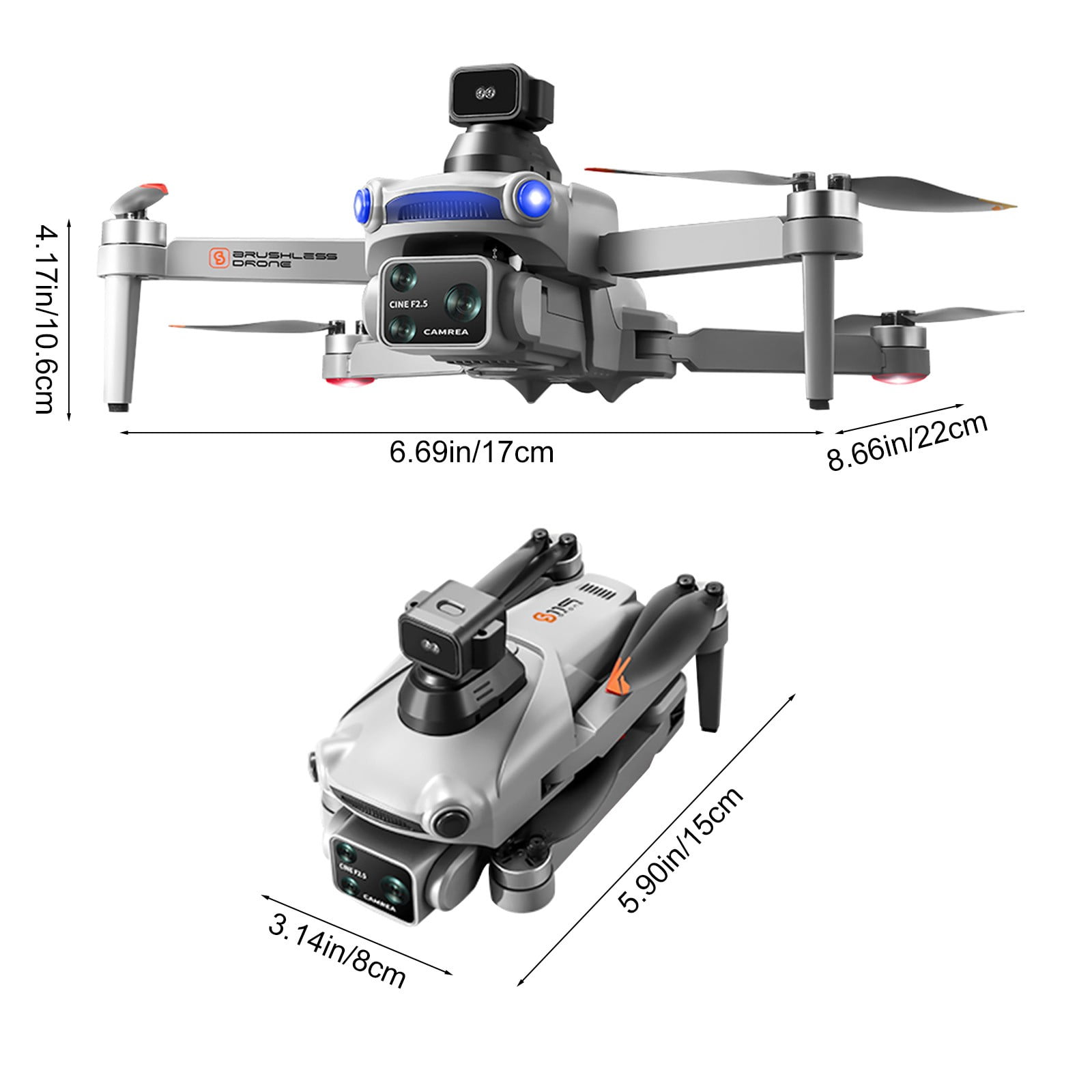 Gnmfd 4K GPS Drone with 6" Screen, 5G Remote, Brushless Motor, Laser Obstacle Avoidance, One Click Return, 25-Min Flight, RC Quadcopter for Aerial Photography and Professional Filming