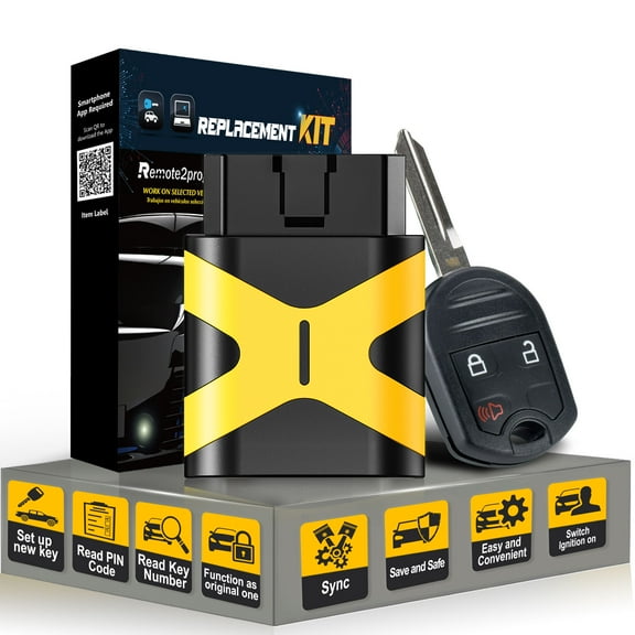 DIY Programmer Kit With Uncut Head Key Fob 80 BIT 315MHZ Replacement for 2011-2014 Ford F-150/F-250 with FCC: CWTWB1U793