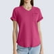 thumbnail image 2 of Camiseta de punto de manga corta con cuello en V y bolsillos para mujer. Top informal y elegante para el verano., 2 of 4