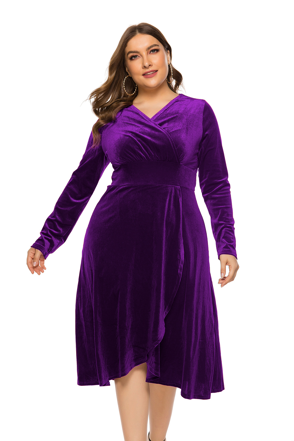 gold velvet dress purple XL - Walmart 