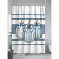 thumbnail image 5 of Fall Shower Curtain Stripe Blue Pumpkin Shower Curtains for Bathroom Thanksgiving Decor, Waterproof Polyester Shower Curtain Set with Hooks, Standard Size 72" x 72" Bow Tie, 5 of 6