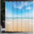 thumbnail image 3 of Ambesonne Hawaii Shower Curtain, Tropic Sea Sky Scenery, 69"Wx84"L, Cream Blue, 3 of 4