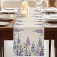 thumbnail image 3 of Table Runners 60 Inches Long Dress Scarves, Purple Flowers Farmhouse Kitchen/Dining Table Runner, Small Coffee Tablerunners, Weeping Spring Floral Rustic Pastoral 13x60 Inch, 3 of 9