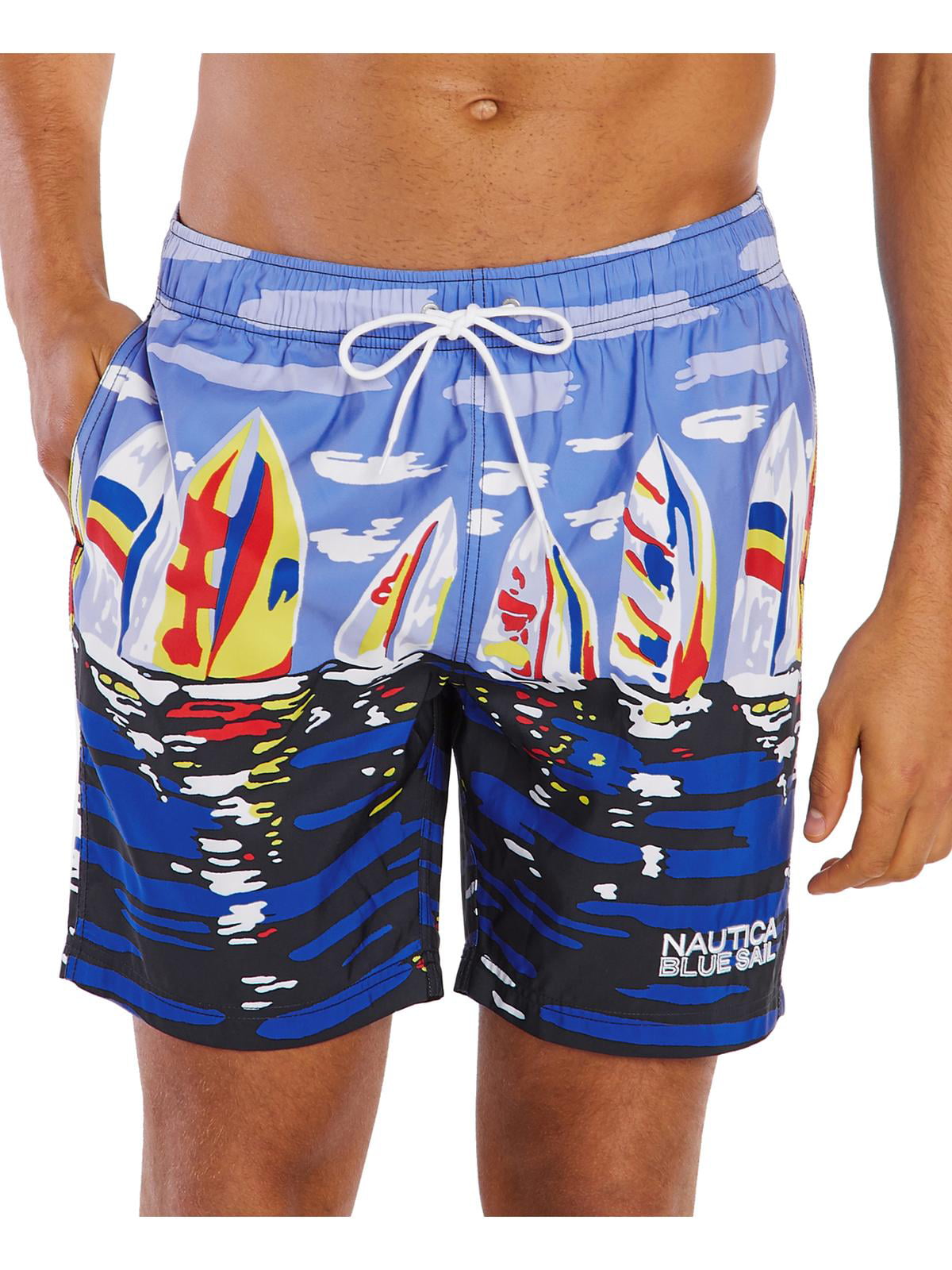 Nautica - Nautica Mens Printed Board Shorts Swim Trunks Blue XXL ...
