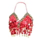thumbnail image 3 of de Tirante de Danza de Vientre con Borlas de Lentejuelas Monedas Metal Ropa Interior Crop Top para Mujer C rojo Salvador Sujetador de baile para mujer, 3 of 10