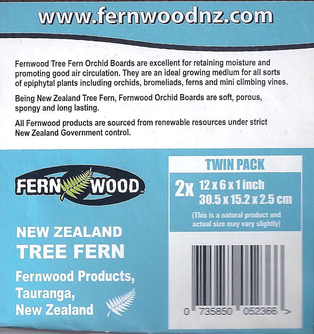 Fern Wood New Zealand Tree Fern Orchid Board Panel 12x6x1 Twin Pack