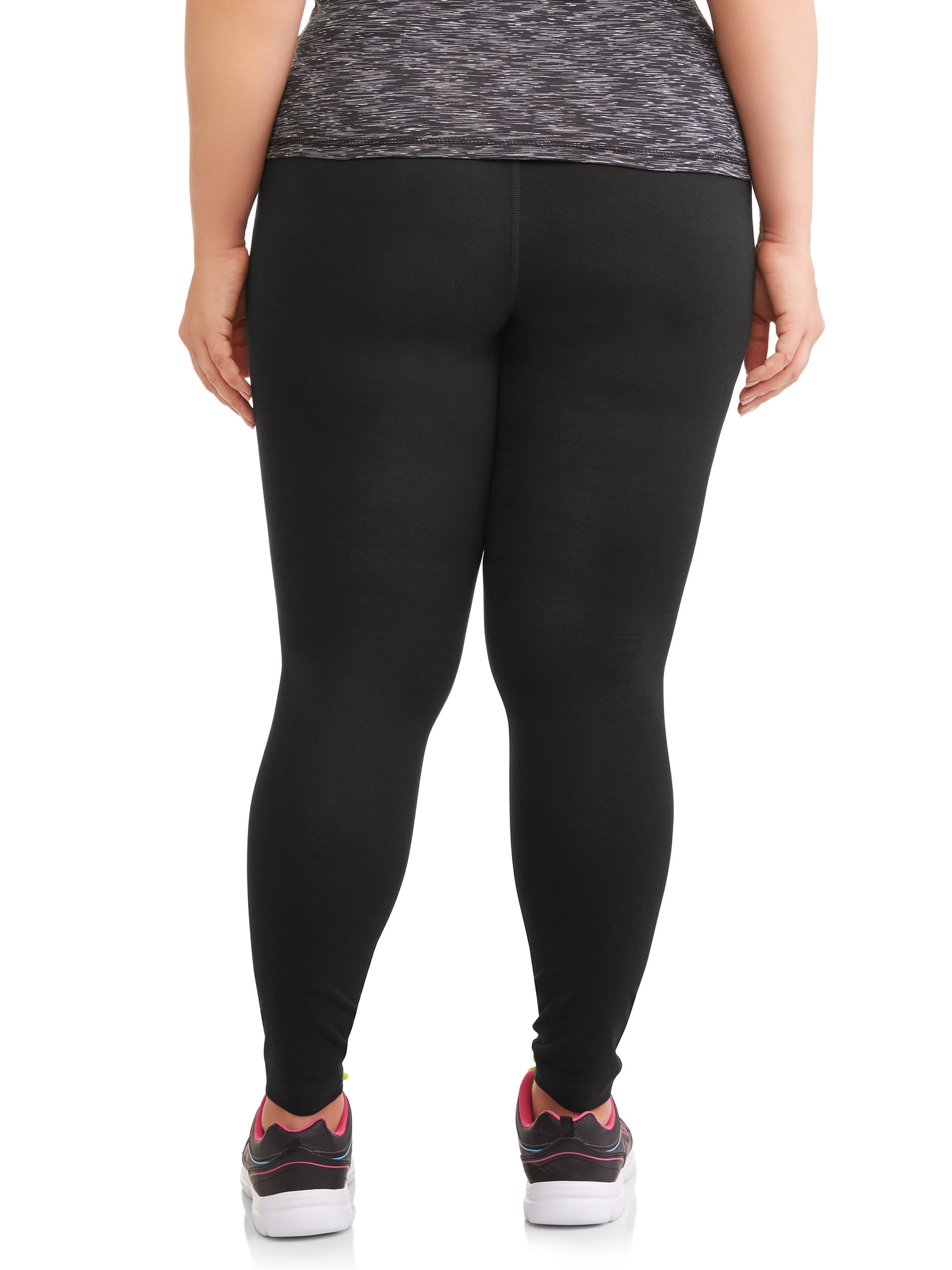 Athletic Works Women's and Women's Plus Stretch Cotton Blend Ankle Leggings with Side Pockets