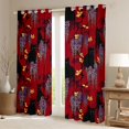 thumbnail image 2 of Erosebridal Rustic Lavender Black Kitten Curtains Pack of 2 (42x84 Each),Red Black Purple Curtains Blackout For Girls Boys, 2 of 7