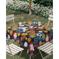 thumbnail image 3 of Square Outdoor Tablecloth with Umbrella Hole Sports Football Outside Table Cloth Waterproof Patio Table Cover Ball Games Basketball Rugby Baseball Zipper Tablecloths for Picnic Camping 54x54 Inch, 3 of 8