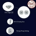 thumbnail image 6 of Fashion Brand S925 Sterling Silver CZ Square Micro Pave Round Stud Earrings, 6 of 9