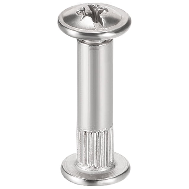 M4x20mm Poste de tornillo de cabeza redonda con cruz para encuadernación de cuero, niquelado, 20 juegos