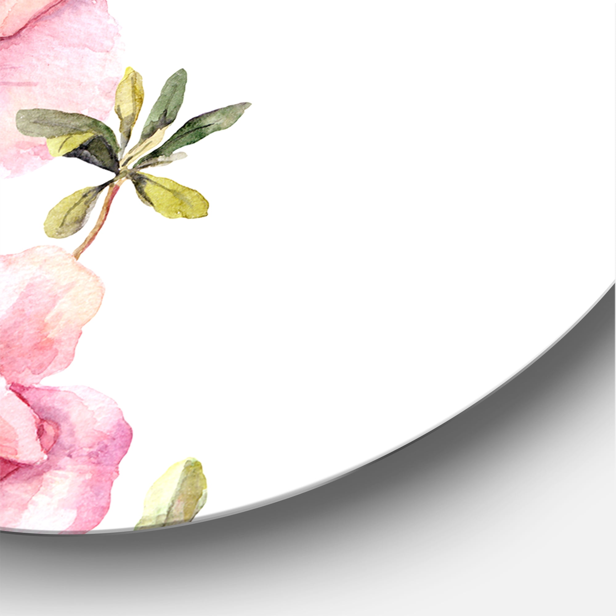 Designart 'Bouquet of Purple and Pink Flowers II' Farmhouse Circle Metal Wall Art 29x29 - Disc of 29