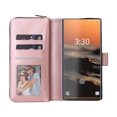 thumbnail image 5 of SaniMore for Samsung Galaxy S24 Ultra Case, 3 in 1 Zipper Purse Cover + Card Slots +  Kickstand + Detachable Lanyard Comprehensive Protective Shockproof Anti-drop Shell For Galaxy S24 Ultra, Rosegold, 5 of 9