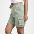 thumbnail image 4 of LEKWK Hiking Shorts for Women Cargo with Pockets High Waisted Button Front Straight Fit Lightweight Bermuda Shorts Casual Outdoor Bottoms Travel Wear Green XXL, 4 of 7