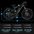 thumbnail image 5 of 27.5" Electric Bike, Electric Mountain Bike 350W with Removable 36V 10.4Ah Battery and Suspension Fork, Bicycle for Riding Commute, Black, LJ3990, 5 of 7