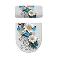 thumbnail image 5 of COEQINE Toilet Lid Dust Cover 2 Piece Set Fits Most Tanks & Lids, Elastic Bottom Machine Washable Breathable Toilet Cover Set, Daisy Floral Blue Butterfly Gray, 5 of 7