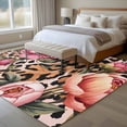 thumbnail image 4 of 6'x9' Area Rugs, Pink Flowers Indoor Outdoor Area Rug for Living Room Bedroom, Leopard Spot Vintage Floral Country Plants Washable Bathroom Rugs Kitchen Floor Carpet Mats Home Decor Aesthetic, 4 of 8