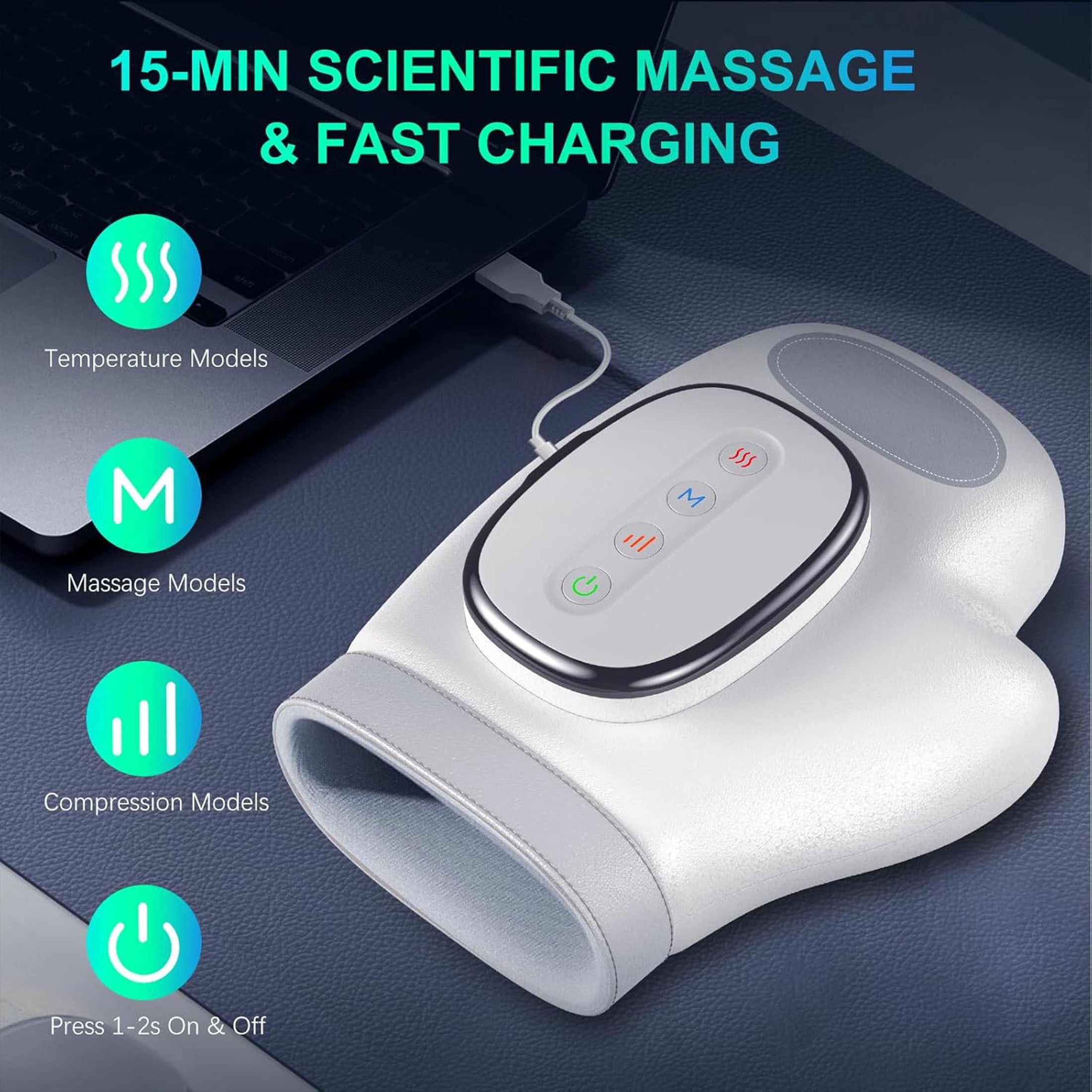 WANALIT Hand Massager with Heat and Compression, 3 Modes, 3 Temperatures, 5 Intensity Levels, Helps Soothe Hand Fatigue, Carpal Tunnel and Arthritis Discomfort, Gift for Women, Men