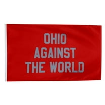 Ohio Against The World Flag Banner Outdoor Indoor Decoration Flag Double Stitched Polyester with Brass Grommets 3x5Feet Red/Grey