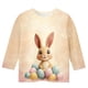thumbnail image 4 of Blusas y camisas de manga larga con cuello redondo para niños con estampado de día de Pascua, manga 3/4/cuello redondo tres cuartos, camisa inferior y superior para niños, parte superior de poliéster, 4 of 5
