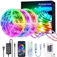 thumbnail image 2 of Cinta de diodo RGB 5050 con sincronización de música, tiras de luz LED impermeables, Bluetooth, teléfono, Control remoto para el hogar, sala de estar, decorativa, 220V, 2 of 4