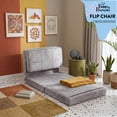 thumbnail image 4 of Room Revival Ultra Soft Suede 3 Position Convertible Lounge Flip Chair, Silver, 4 of 6
