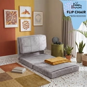 Room Revival Ultra Soft Suede 3 Position Convertible Lounge Flip Chair, Silver