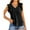 Black, variant on Womens Casual V Neck Blouse Tops Frilled Ruffles Solid Sleeveless Tanks