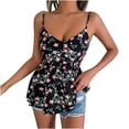 thumbnail image 2 of LSLJS Women Débardeur Sans Manches à Bretelles Spaghetti Tank Tops Mode Été Imprimé Col en V Décontracté, 2 of 9