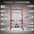 thumbnail image 3 of Ourlova Power Cage 1600LBS, Squat Rack, Dip Bar, Cable Pulley System, Workout Equipment for Home Gym, 3 of 8