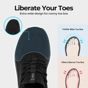 FitVille Men's Extra Wide Walking Shoes Athletic Sneakers Lightweight for Hands Free, Black, 10.5 x-Wide